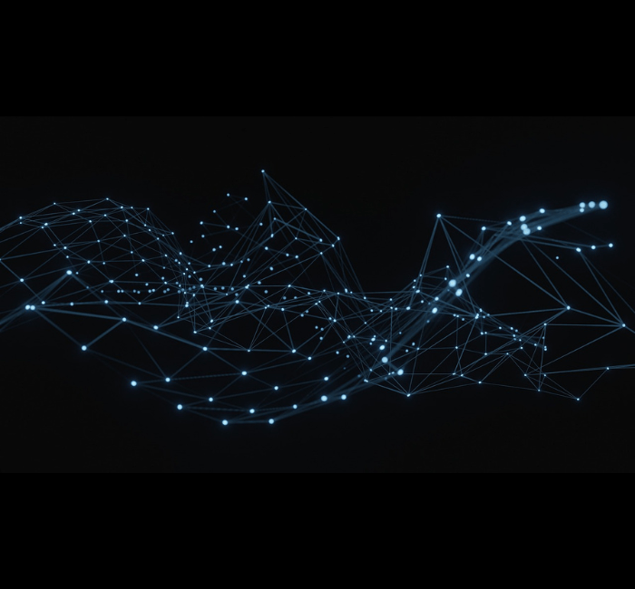 Digitales Netzwerk aus leuchtend blauen Verbindungslinien – Symbol für IT- und Digitalisierungslösungen